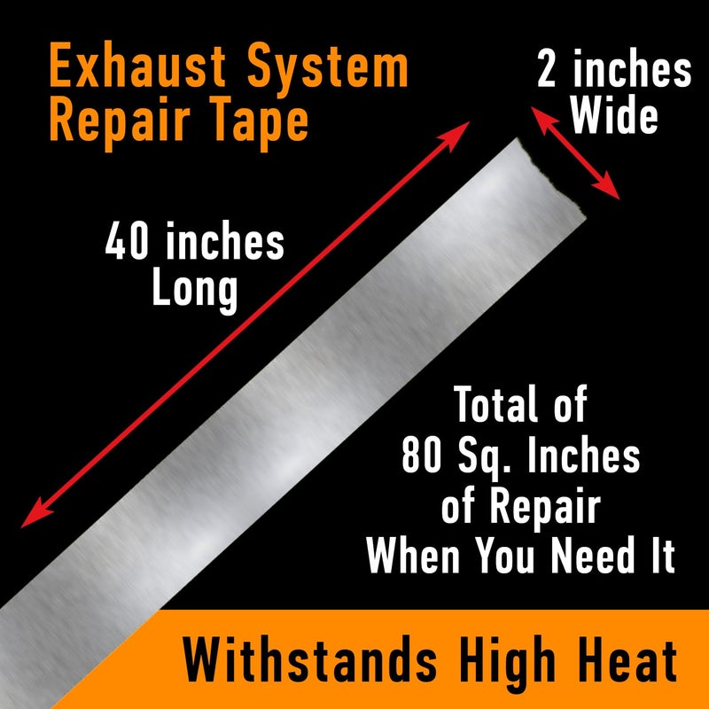 ABRO Exhaust Tape: Muffler Repair Kit, High Temp Aluminum Bonding Agent Exhaust Leak Tape, Fast, Economical, Permanent Solution to Stop Noise and Seal Out Dangerous Fumes, No Special Tools Required - Image 4