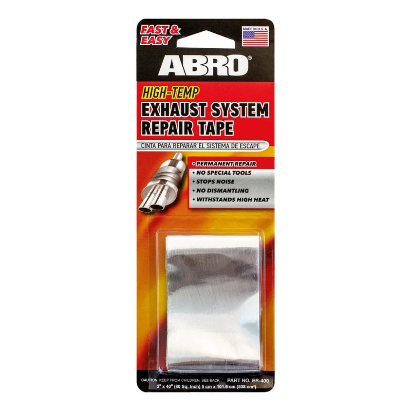 ABRO Exhaust Tape: Muffler Repair Kit, High Temp Aluminum Bonding Agent Exhaust Leak Tape, Fast, Economical, Permanent Solution to Stop Noise and Seal Out Dangerous Fumes, No Special Tools Required - Image 1