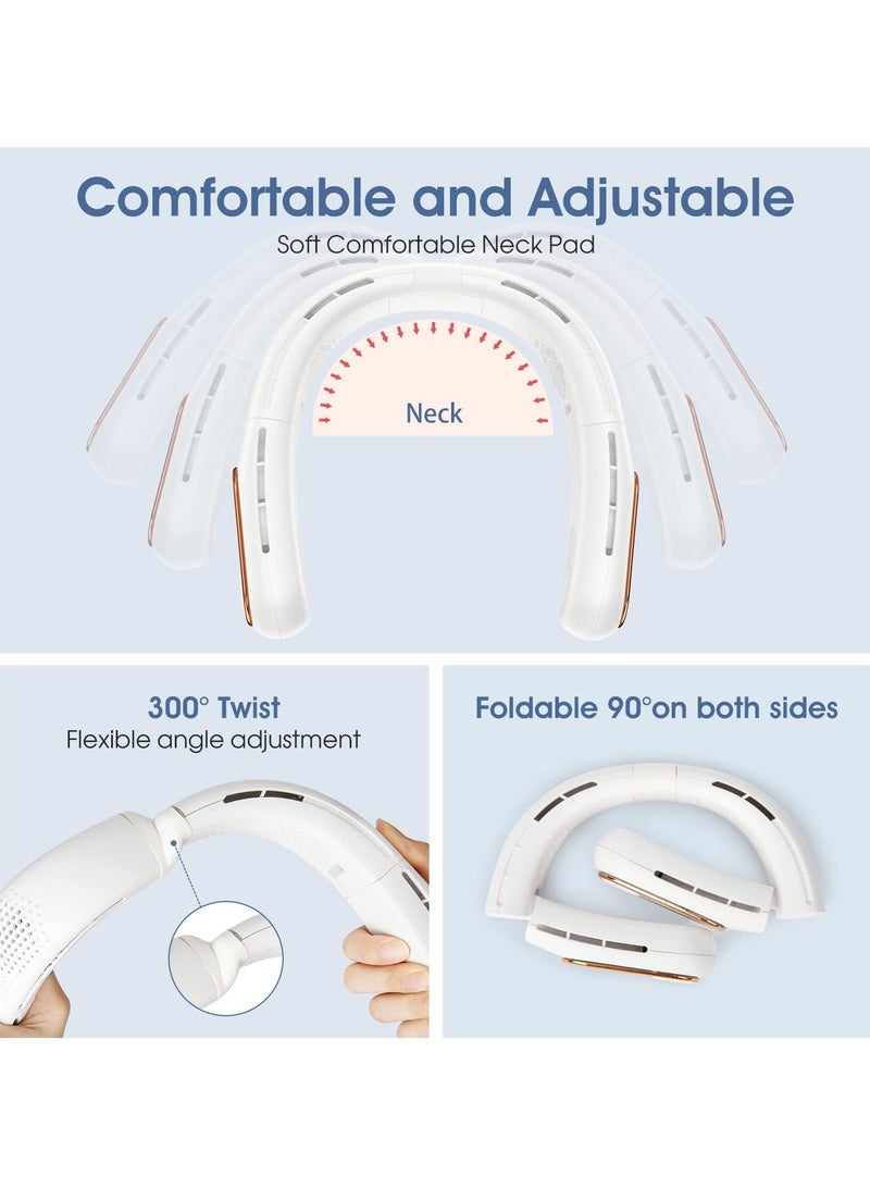 general Portable Neck Fan LED Display Bladeless Fan Hands-Free Rechargeable and Lightweight Personal Folding Wearable Neck Fan for Women Cooling Cooler - Image 5