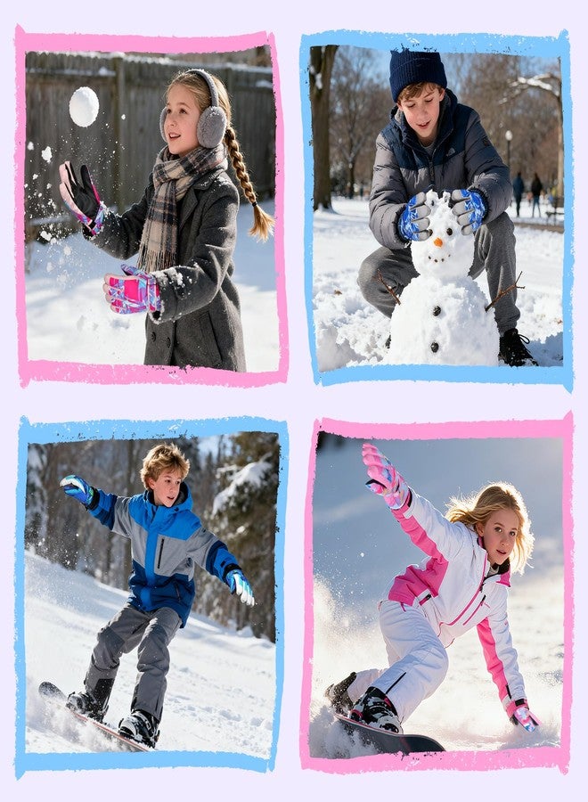 AuSletie Kids Gloves Winter Waterproof Girls Snow Ski Gloves Boys, Winter Outdoors Warm for Children - Image 2