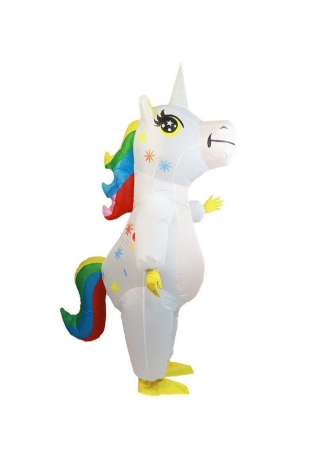 Loquat Unicorn Prop Suit Show Performance Suit Cartoon Animal Inflatable Air Model Suit Unicorn Inflatable Suit-Color:Flower And Flower Unicorn 150-190cm - Image 1