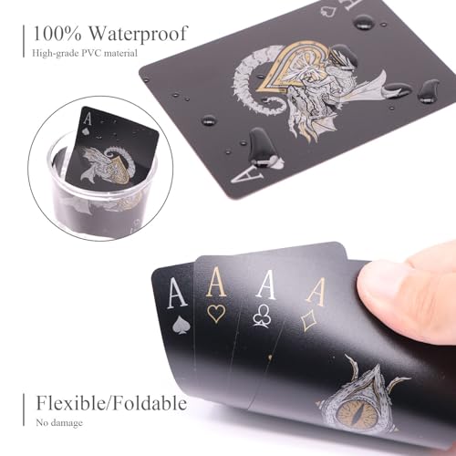 WJPC Easy Shuffling Plastic Waterproof Playing Cards,Cool Black Dragon Poker Cards for Game and Party, Deck of Cards（Dragon - Image 3