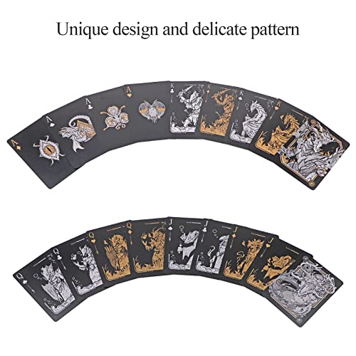 WJPC Easy Shuffling Plastic Waterproof Playing Cards,Cool Black Dragon Poker Cards for Game and Party, Deck of Cards（Dragon - Image 4