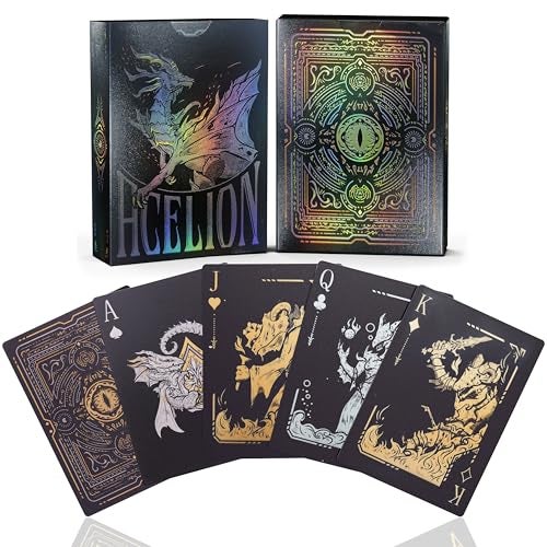 WJPC Easy Shuffling Plastic Waterproof Playing Cards,Cool Black Dragon Poker Cards for Game and Party, Deck of Cards（Dragon - Image 1