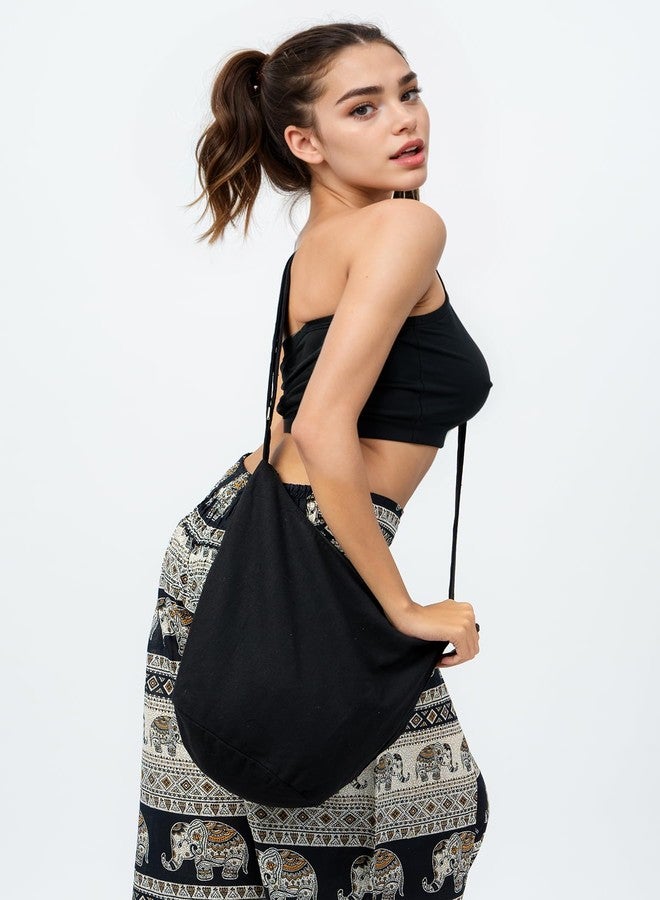 Your Cozy Sling Purse Hippie Bags For Women Crossbody Bag Thai Top Handmade Shoulder Bag with Adjustable Strap Black - Image 4