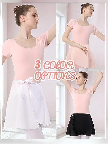 Soudittur Ballet Wrap Skirts Chiffon Dance Skirt for Toddler/Girls/Women (White, Large) - Image 3