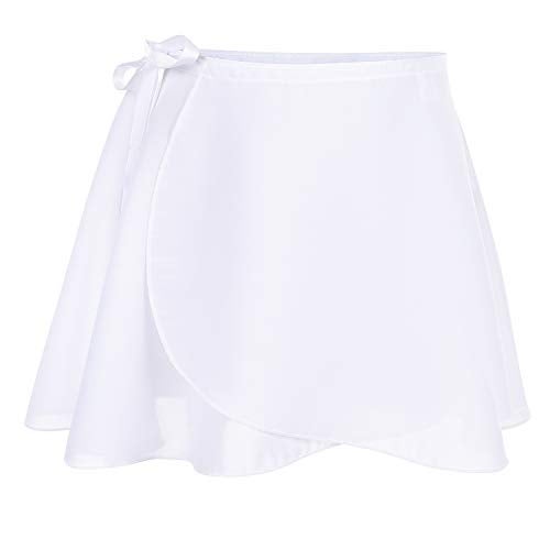Soudittur Ballet Wrap Skirts Chiffon Dance Skirt for Toddler/Girls/Women (White, Large) - Image 1