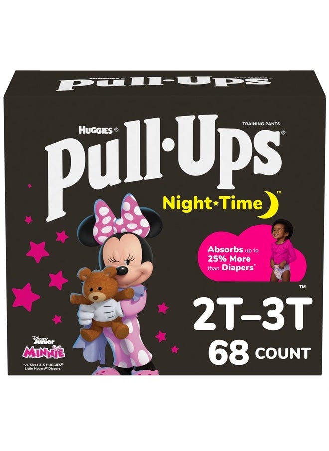 Pull-Ups Girls' Nighttime Potty Training Pants, Training Underwear, 2T-3T (16-34 lbs), 68 Ct  - Image 1