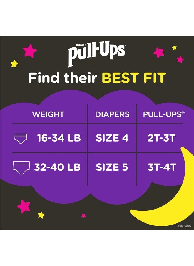 Pull-Ups Girls' Nighttime Potty Training Pants, Training Underwear, 2T-3T (16-34 lbs), 68 Ct  - Image 2