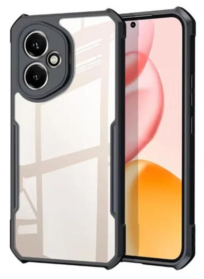 SanHu for Honor 400 Case, Ultra Thin Lightweight, Soft TPU Bumper, Acrylic Clear Back Cover Honor 400, Black - Image 1