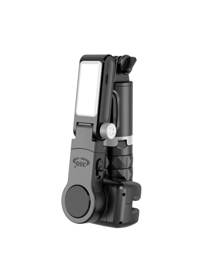 Single-axis Mobile Phone Stabilizer Selfie Stick Anti-shake Handheld PTZ With Bluetooth Fill Light Multifunctional Shooting Tripod-Color:L18s Black Mini + Fill Light Single-axis Stabilizer  - Image 4