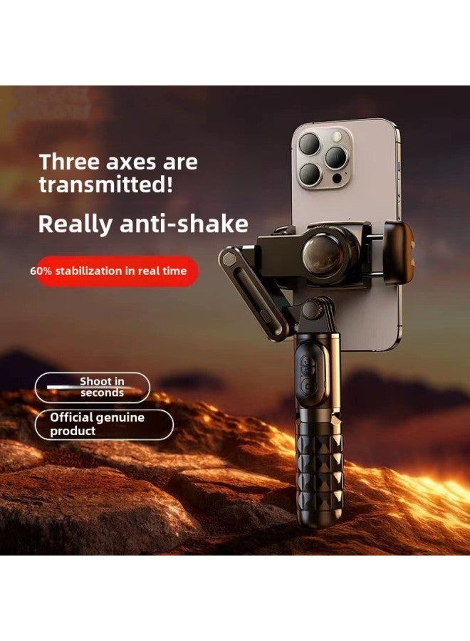 Single-axis Mobile Phone Stabilizer Selfie Stick Anti-shake Handheld PTZ With Bluetooth Fill Light Multifunctional Shooting Tripod-Color:L18s Black Mini + Fill Light Single-axis Stabilizer  - Image 1