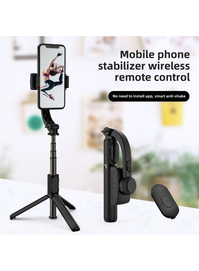 Single-axis Mobile Phone Stabilizer Selfie Stick Anti-shake Handheld PTZ With Bluetooth Fill Light Multifunctional Shooting Tripod-Color:L18s Black Mini + Fill Light Single-axis Stabilizer  - Image 3