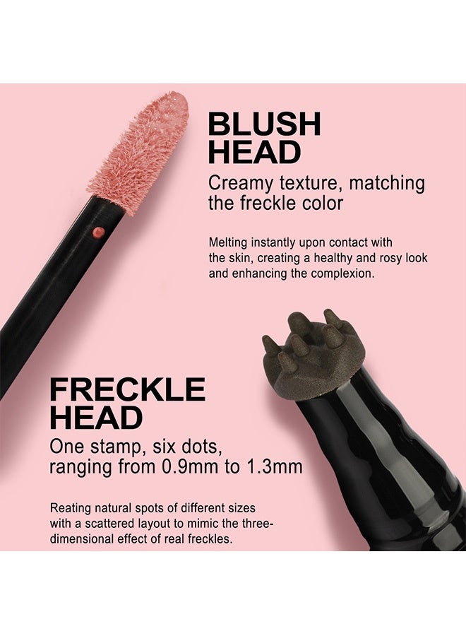 Anglicolor Dual-Ended Freckle Stamp Pen, 2-in-1 Blush and Freckle Stamp Pen, Natural Freckles, Brightens Complexion, Waterproof and Sweatproof, Long-Lasting Makeup Effect (#01 LIGHT BROWN+SOFT NUDE PINK) - Image 5