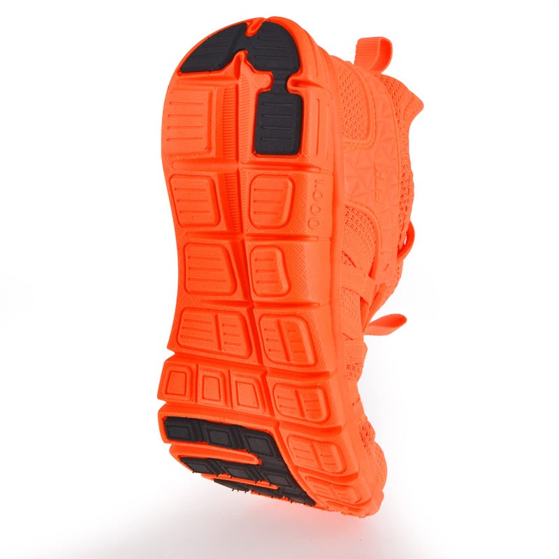 INZCOU Running Shoes Lightweight Tennis Shoes Non Slip Gym Workout Shoes Breathable Mesh Walking Sneakers Fluorescent Orange 8women / 7men - Image 2