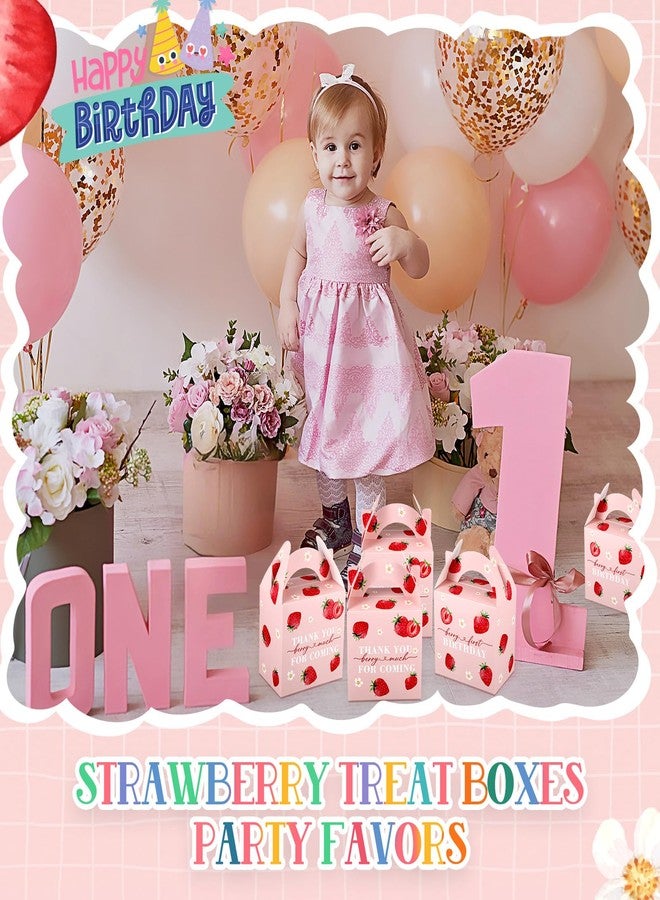Sinload 12 Pack Strawberry Birthday Party Favor Sweet Strawberry Treat Box 6.1 x 3.9 x 8.3 in Berry Gift Candy Box Summer Fruit Goodie Present Bag for Sweet One Birthday Baby Shower Decor Supplies - Image 5