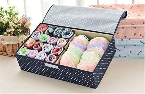 HEBEZON HEBEZON Multi Compartment Foldable Storage Box Closet Organizer Drawer Organizer Undergarments Storage for Socks Bra Panty Tie Scarf etc Multi Color - Image 1