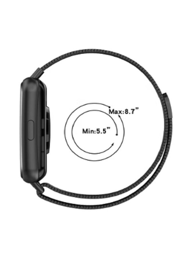 dida-cosmos - Straps Compatible with Huawei Fit 2 Magnetic Stainless Steel Watch Band for Men and Women,Black - Image 1