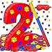 Lcoor Dog Paw 2nd Birthday Decorations Dog Paw Printing Number 2 Piata with Blindfold Stick and Confetti for Red Dog Paw Birthday Party Supplies red dog paw 2nd - Image 2