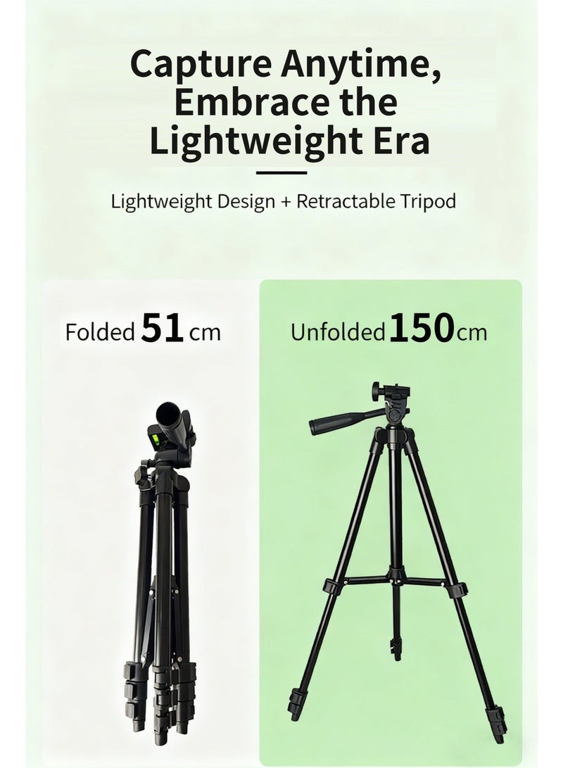 1.5m Tripod, SLR Tripod, Mobile Phone Live Streaming Photography Telescope Stand, Aluminum Alloy Portable Camera Tripod - Image 4