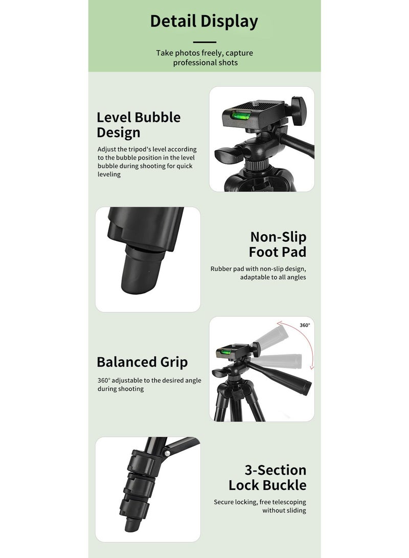 1.5m Tripod, SLR Tripod, Mobile Phone Live Streaming Photography Telescope Stand, Aluminum Alloy Portable Camera Tripod - Image 3