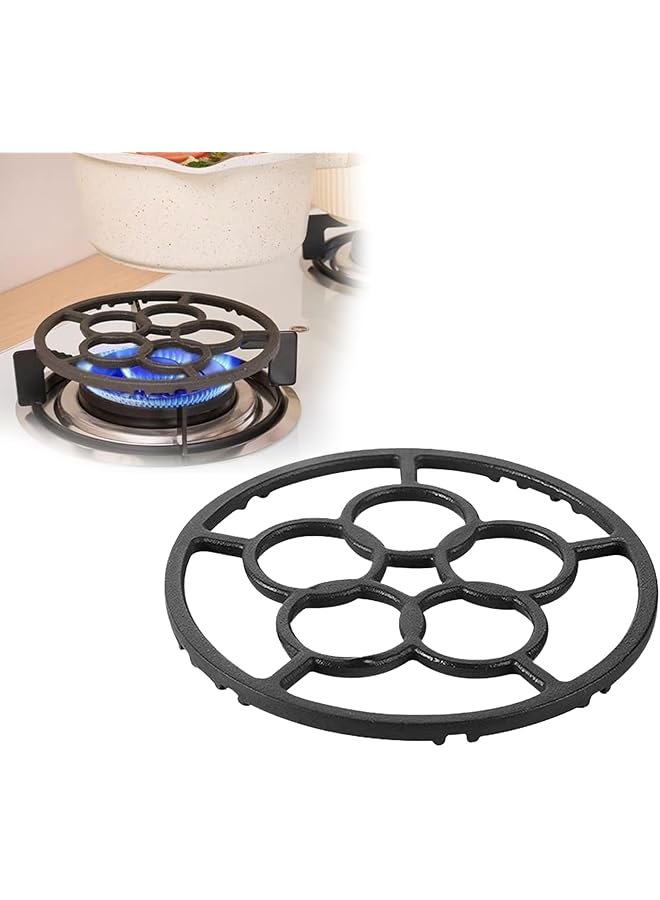 KASTWAVE Cast Iron Wok Support Ring Stovetop Stand, Non Slip Gas Ring Reducer For Moka Pot, Small Saucepan, Coffee Pot, And Wok, Trivet Holder For Gas Stove, Camping Stove (7.2 Inches) - Image 1