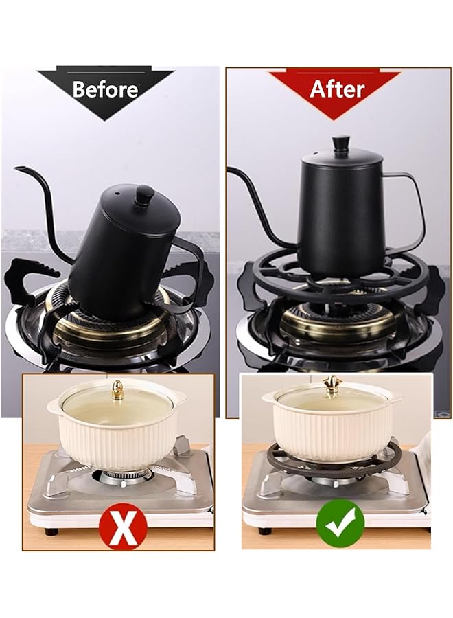 KASTWAVE Cast Iron Wok Support Ring Stovetop Stand, Non Slip Gas Ring Reducer For Moka Pot, Small Saucepan, Coffee Pot, And Wok, Trivet Holder For Gas Stove, Camping Stove (7.2 Inches) - Image 4