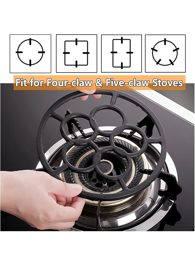 KASTWAVE Cast Iron Wok Support Ring Stovetop Stand, Non Slip Gas Ring Reducer For Moka Pot, Small Saucepan, Coffee Pot, And Wok, Trivet Holder For Gas Stove, Camping Stove (7.2 Inches) - Image 3