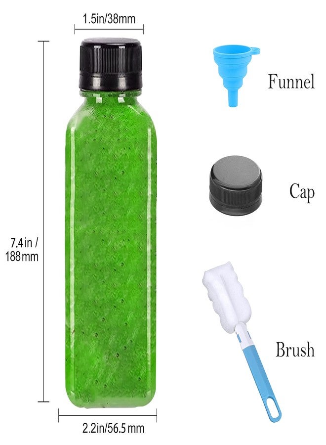 LOVLLE 16 Oz Plastic Juice Bottles with Caps 12Pcs Clear Reusable Juice Containers with Black Lid Plastic Smoothie Bottles Ideal for Juicing Milk Homemade Beverages - Image 2