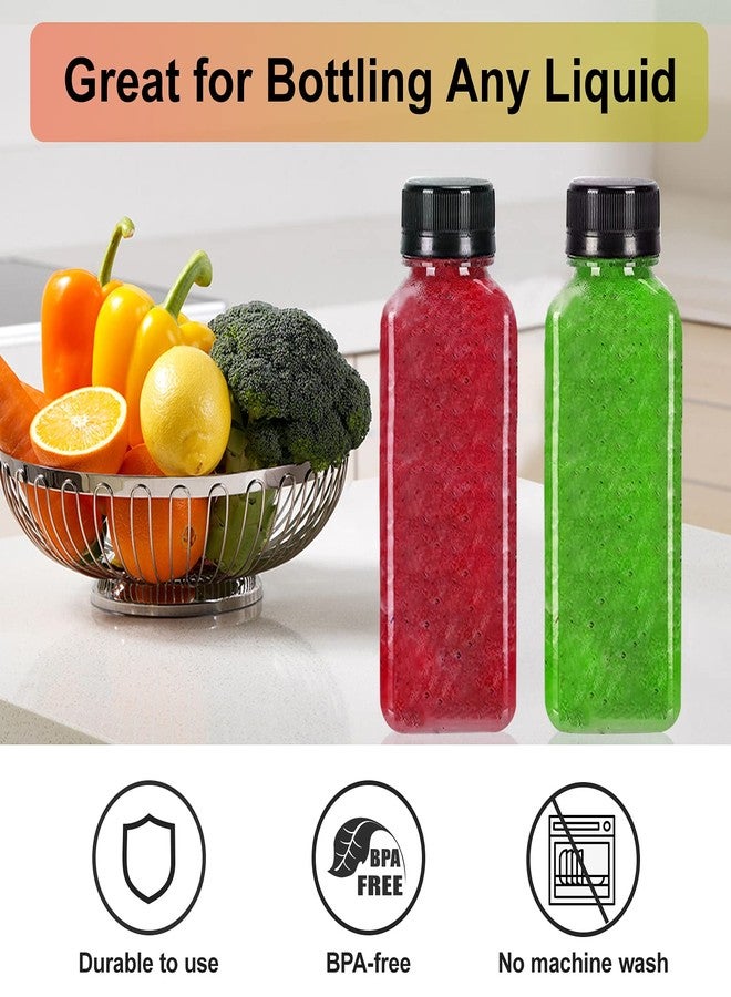 LOVLLE 16 Oz Plastic Juice Bottles with Caps 12Pcs Clear Reusable Juice Containers with Black Lid Plastic Smoothie Bottles Ideal for Juicing Milk Homemade Beverages - Image 4