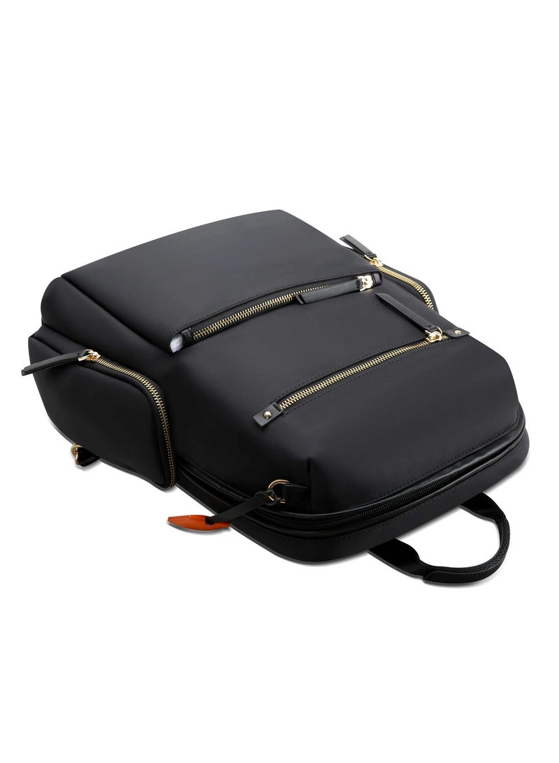 Bopai Durable Premium Lightweight Laptop Backpack Water Resistant Synthetic Leather Daypack for Casual/Office/School/College, BO-LB121, Black - Image 4