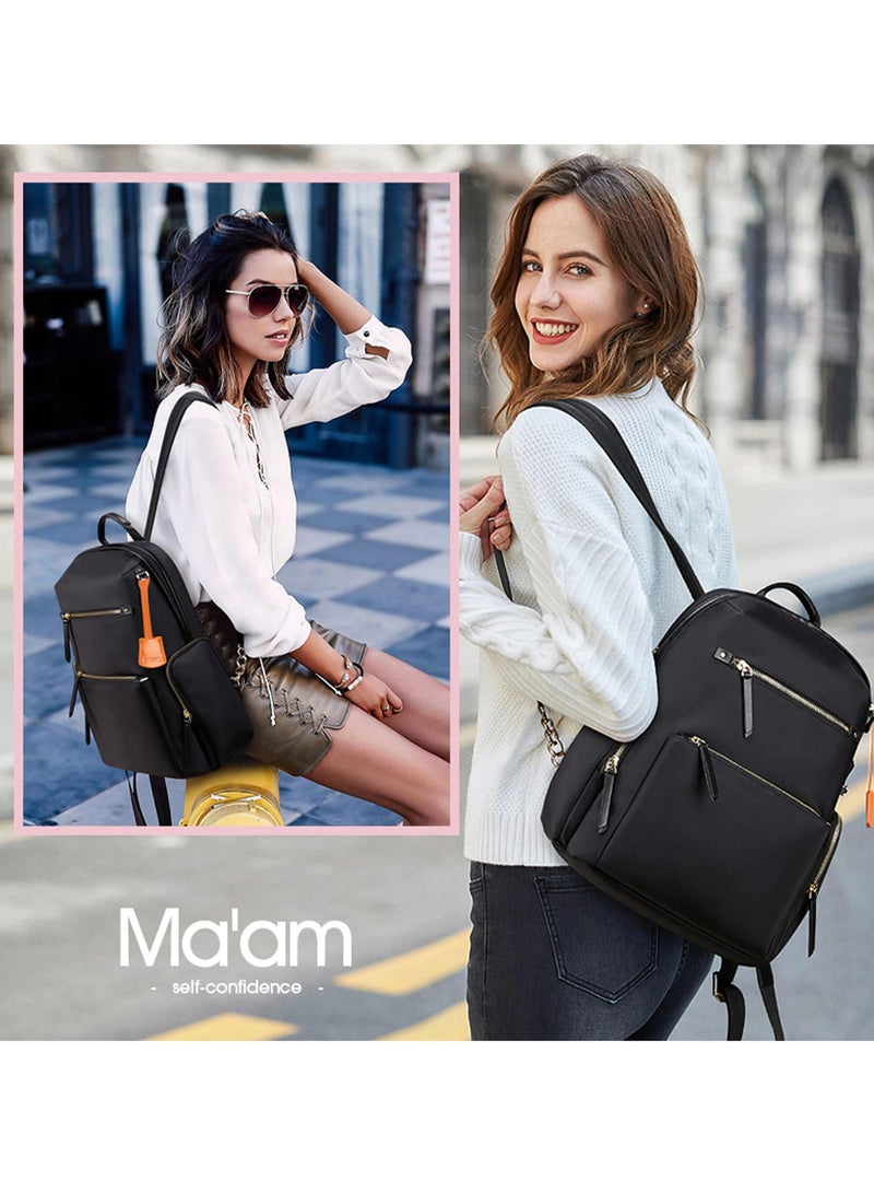 Bopai Durable Premium Lightweight Laptop Backpack Water Resistant Synthetic Leather Daypack for Casual/Office/School/College, BO-LB121, Black - Image 2