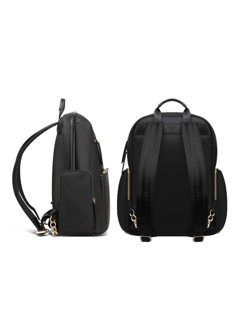 Bopai Durable Premium Lightweight Laptop Backpack Water Resistant Synthetic Leather Daypack for Casual/Office/School/College, BO-LB121, Black - Image 3
