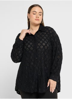 Ella Plus Slef Textured Button Down Top  - Image 1