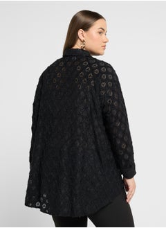 Ella Plus Slef Textured Button Down Top  - Image 2