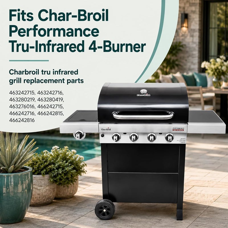 SafBbcue أجزاء بديلة لصينية الشواء غير اللامعة من الحديد الزهر SafBbcue لشوايات Charbroil التجارية بالأشعة تحت الحمراء 463242715 463242716 463234413 463234614 469234815 463276016 466242715 466242815 463234815 463238114 G541-0016-w2 - Image 3
