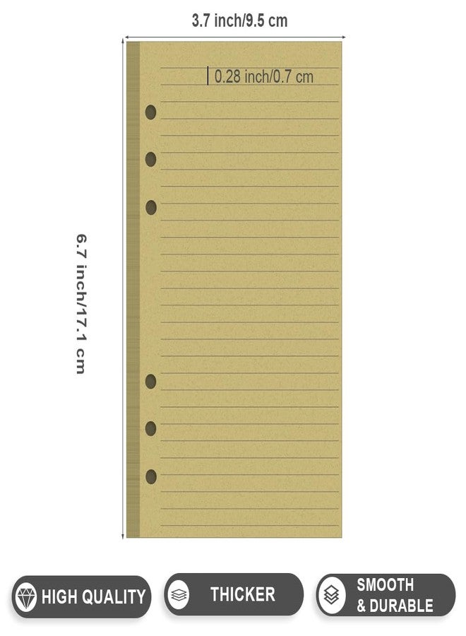 Cheericome A6 Vintage Lined Refills Paper, 6 Hole Personal Size Lined Paper for Filofax Personal Planner, 6 Hole Punched Planner Inserts, Vintage, 100 Sheets/200 Pages, College Ruled, 3.75 X 6.75 Inch - Image 2