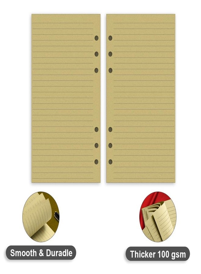 Cheericome A6 Vintage Lined Refills Paper, 6 Hole Personal Size Lined Paper for Filofax Personal Planner, 6 Hole Punched Planner Inserts, Vintage, 100 Sheets/200 Pages, College Ruled, 3.75 X 6.75 Inch - Image 3