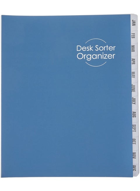 Smead Desk File/Sorter, Monthly (Jan-Dec), 12 Dividers, Letter Size, Dark Blue (89286)