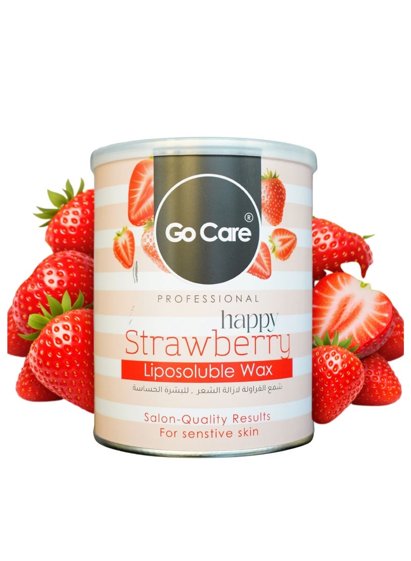 GoCare Professional Happy Strawberry Liposoluble Wax, Salon-Quality, for Sensitive Skin - Image 1