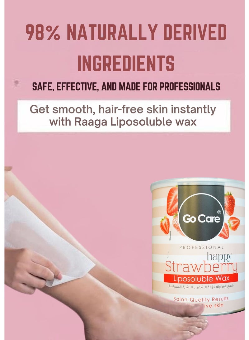 GoCare Professional Happy Strawberry Liposoluble Wax, Salon-Quality, for Sensitive Skin - Image 4