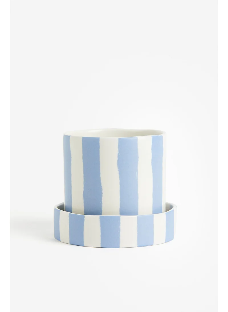 اتش اند ام Patterned plant pot and saucer