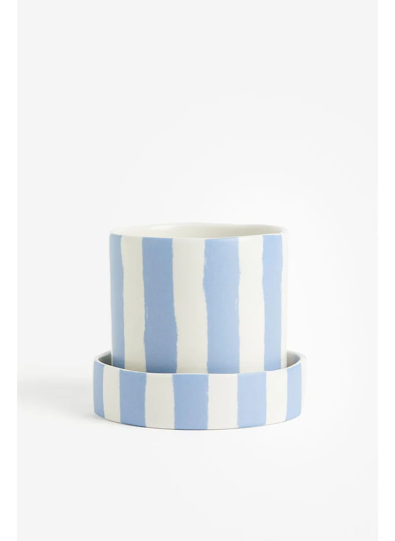 H&M Patterned plant pot and saucer