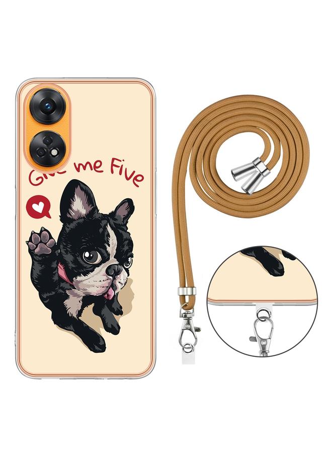 اس-توب جراب لهاتف OPPO Reno8 T 4G مطلي بالكهرباء من الجانبين مع حبل تعليق - Image 3