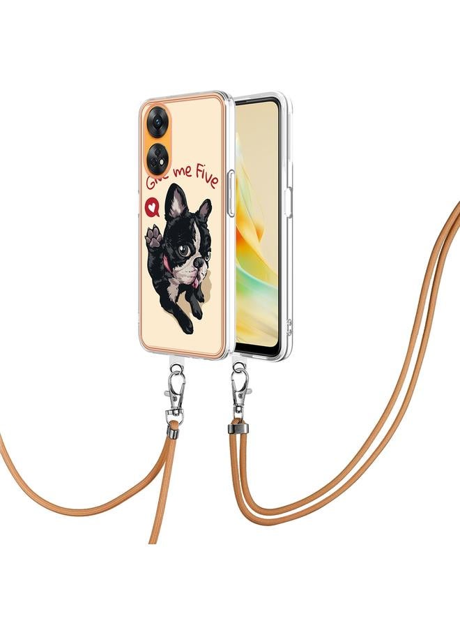 اس-توب جراب لهاتف OPPO Reno8 T 4G مطلي بالكهرباء من الجانبين مع حبل تعليق - Image 1