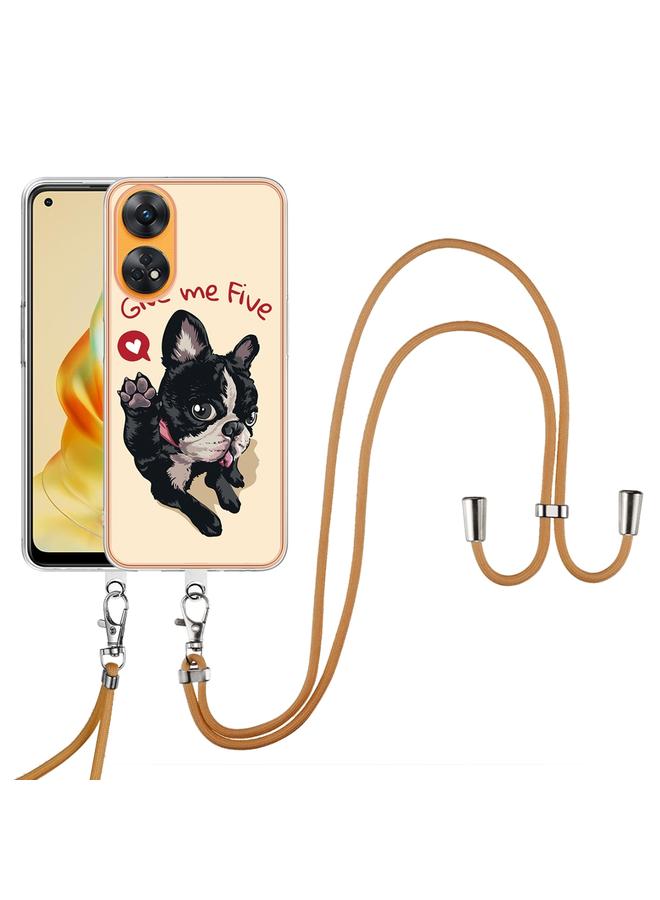 اس-توب جراب لهاتف OPPO Reno8 T 4G مطلي بالكهرباء من الجانبين مع حبل تعليق - Image 2