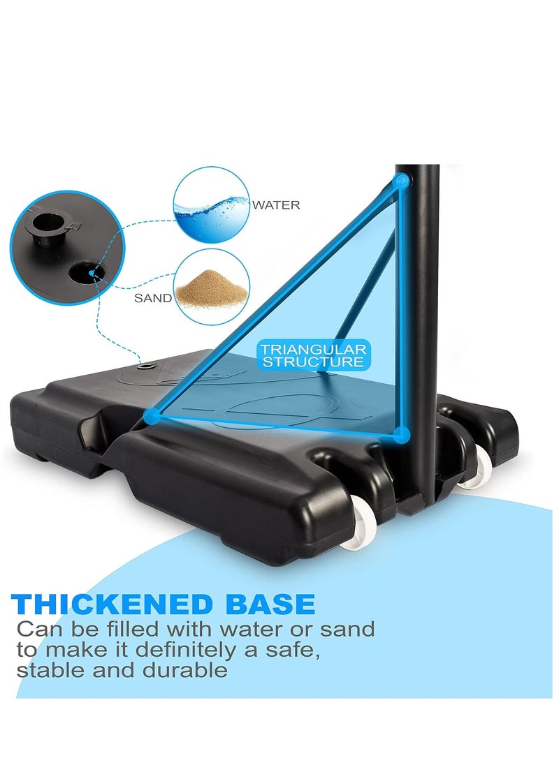 Sky Land - Portable Basketball Hoop & Stand Set With Wheels | Pro Court Height Adjustable 8-10 ft, 44" Backboard For Adults & Kids, Outdoor/Indoor Basketball Stand - Image 1