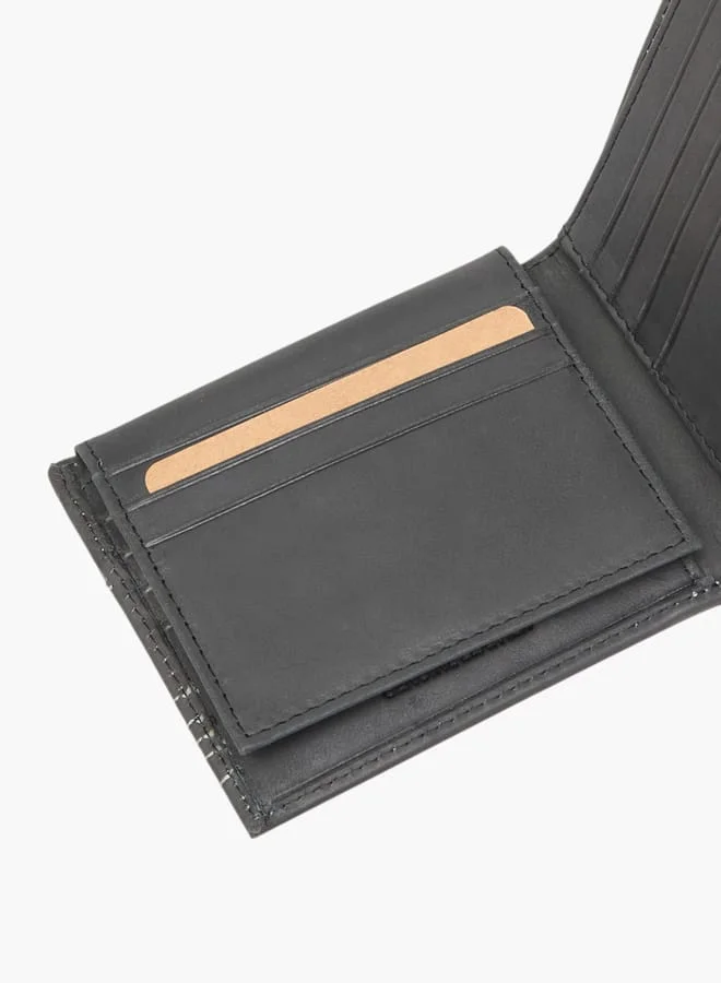 لي كوبر Mens Textured Bifold Wallet With Flap Closure