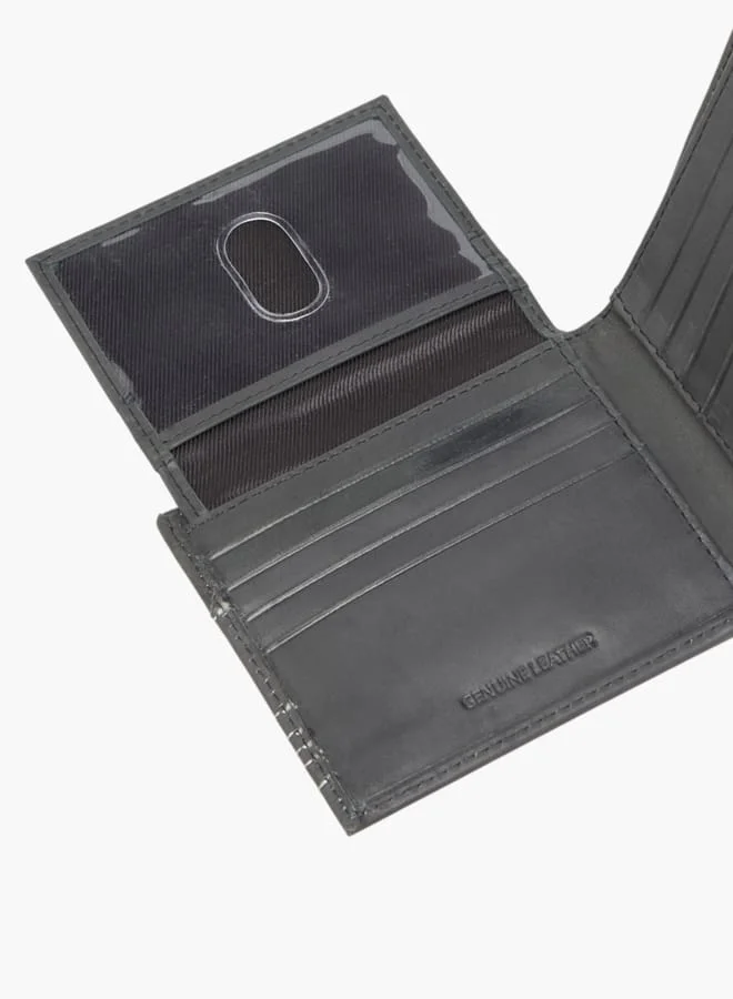 لي كوبر Mens Textured Bifold Wallet With Flap Closure