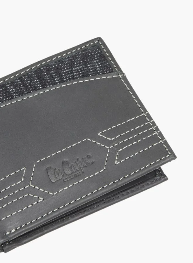 لي كوبر Mens Textured Bifold Wallet With Flap Closure